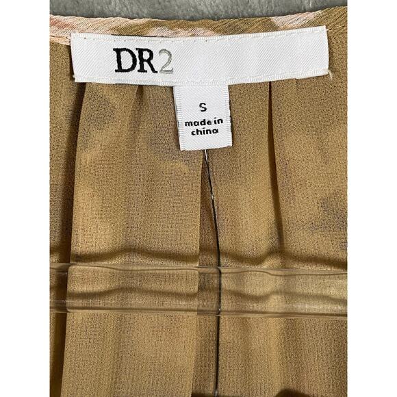 NEW Women's Small Brown and Pink Ruffle Long Sleeve Floral V-Neck Blouse Top - Picture 5 of 8